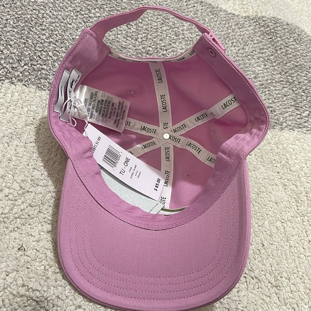 Lacoste Pink Baseball Cap with Green Crocodile Patch - Picture 6 of 8